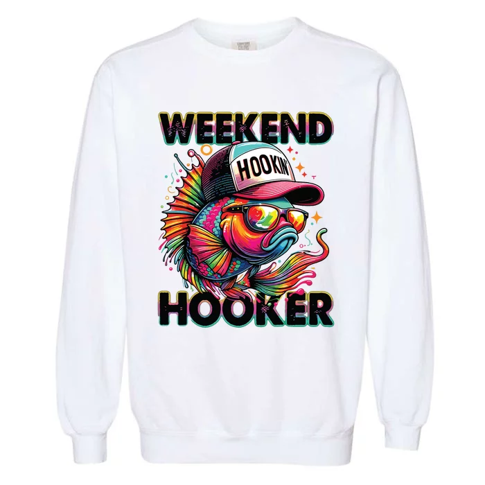 Weekend Hooker Colorful Fishing Garment-Dyed Sweatshirt