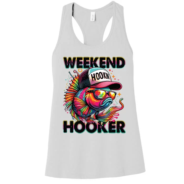 Weekend Hooker Colorful Fishing Women's Racerback Tank