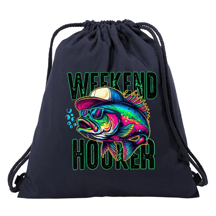 Weekend Hooker Colorful Fishing Drawstring Bag