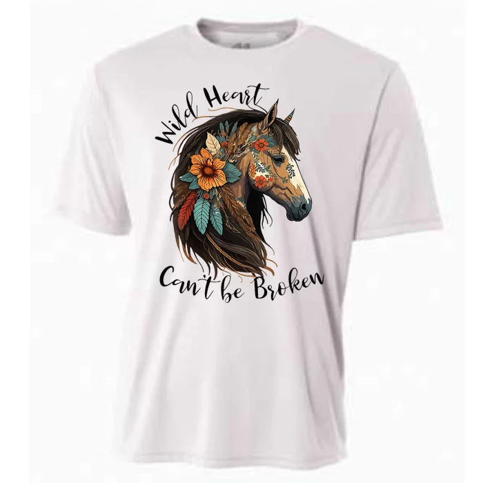 Wild Heart Can't Be Broken Wild Horse Hors Cooling Performance Crew T-Shirt