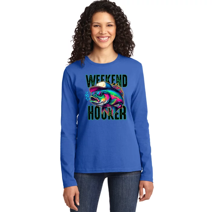 Weekend Hooker Colorful Fishing Ladies Long Sleeve Shirt