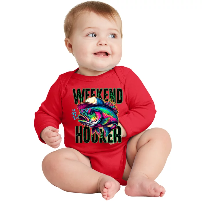 Weekend Hooker Colorful Fishing Baby Long Sleeve Bodysuit