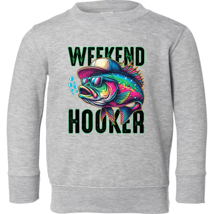 Weekend Hooker Colorful Fishing Toddler Sweatshirt