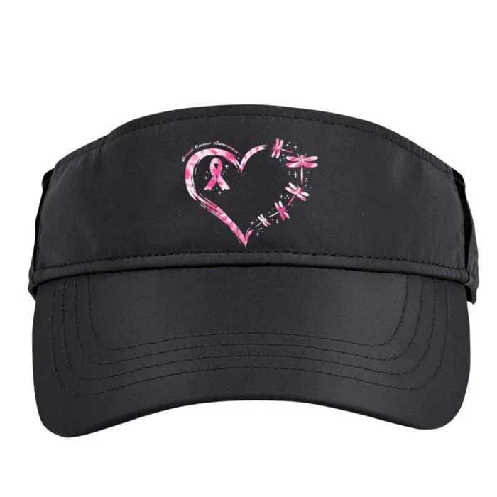 Women Heart Dragonflies Breast Cancer Awareness Gift Adult Drive Performance Visor