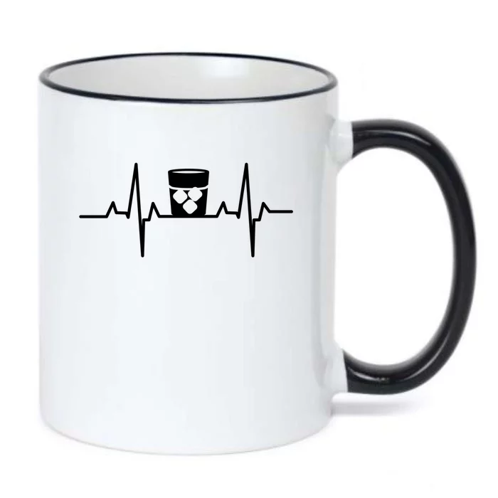 Whiskey Heartbeat Distilled Alcoholic Beverage Whisky Funny Gift Black Color Changing Mug