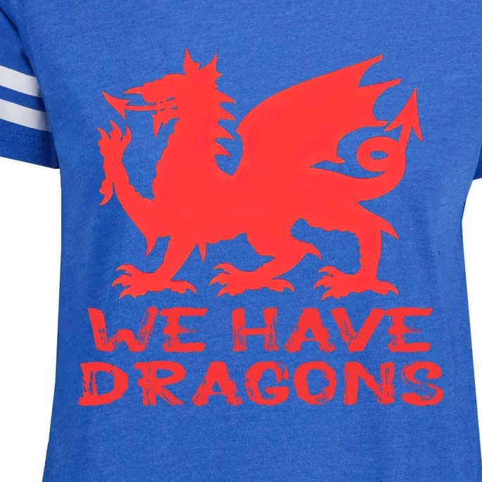 We Have Dragons Wrexham Football Club Soccer Champion 2022 Enza Ladies Jersey Football T-Shirt