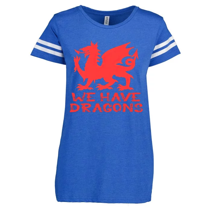 We Have Dragons Wrexham Football Club Soccer Champion 2022 Enza Ladies Jersey Football T-Shirt