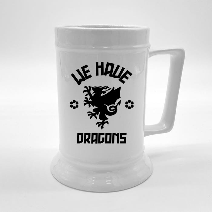 We Have Dragons Wales Football Gift Front & Back Beer Stein