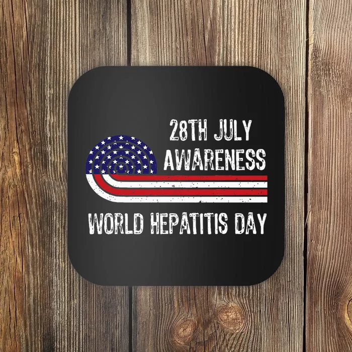 World Hepatitis Day 28th July Viral Flag Usa Nurse 2024 Coaster