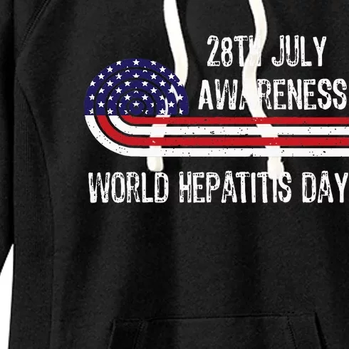 World Hepatitis Day 28th July Viral Flag Usa Nurse 2024 Women's Fleece Hoodie