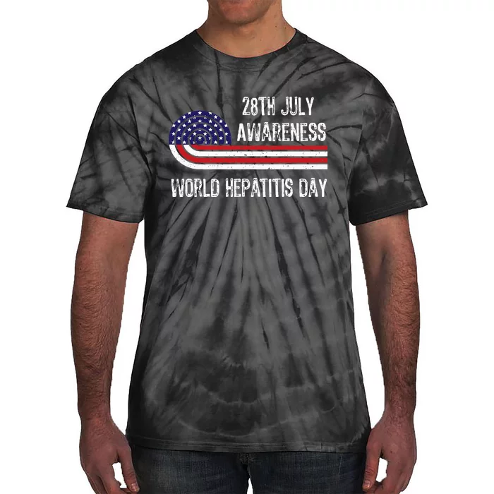 World Hepatitis Day 28th July Viral Flag Usa Nurse 2024 Tie-Dye T-Shirt