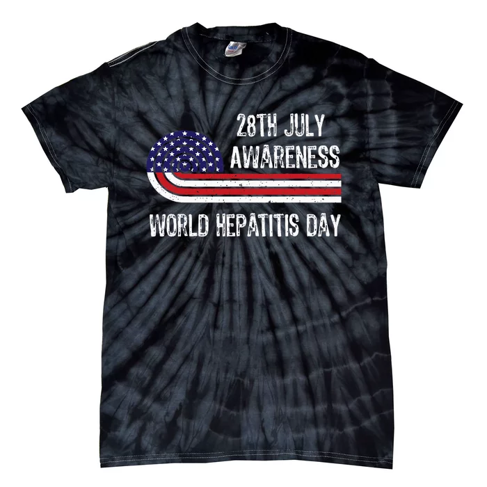 World Hepatitis Day 28th July Viral Flag Usa Nurse 2024 Tie-Dye T-Shirt