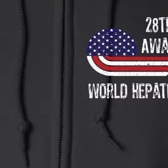 World Hepatitis Day 28th July Viral Flag Usa Nurse 2024 Full Zip Hoodie