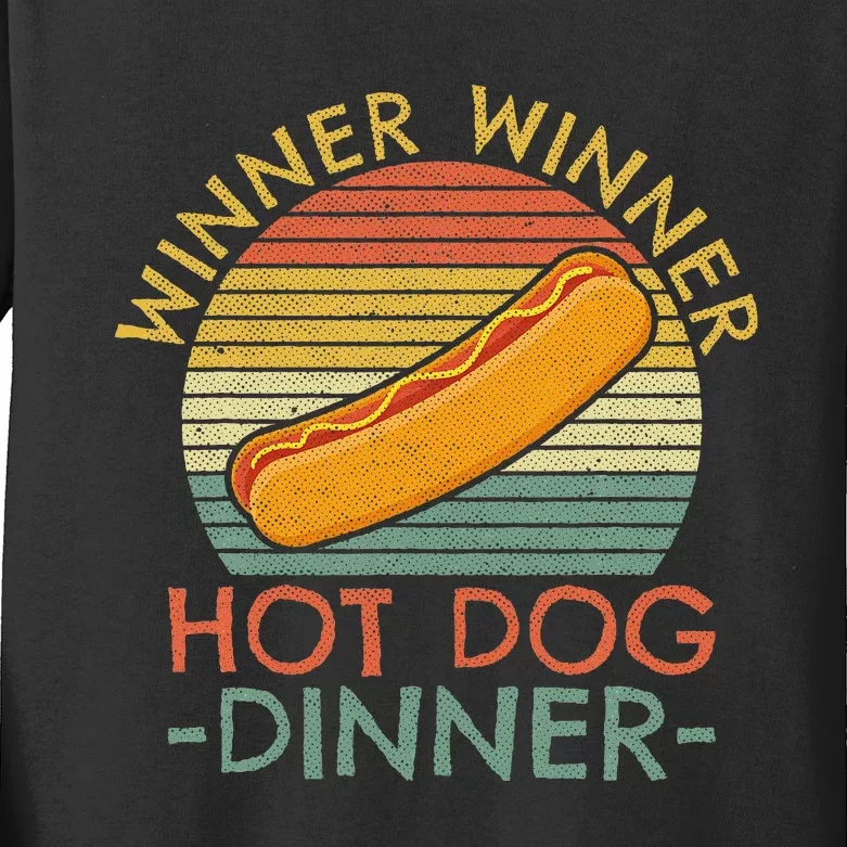 Wiener Hot Dog Design For A Hotdog Eating Contest Winner Kids Long Sleeve Shirt