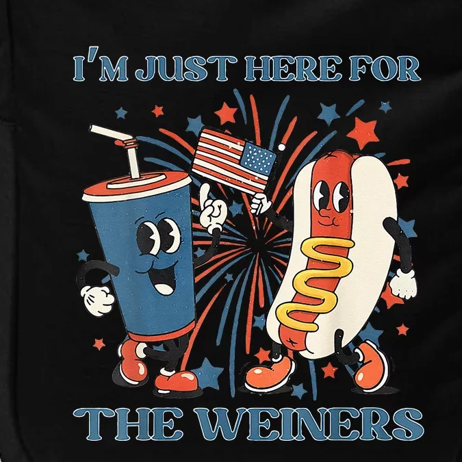 Womens Hot Dog Im Just Here For The Wieners 4Th Of July Impact Tech Backpack