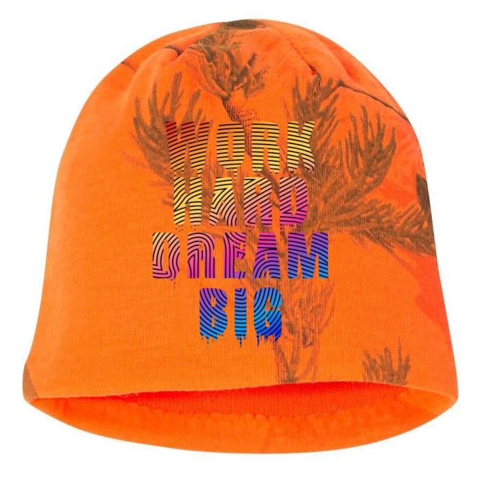 Work Hard Dream Big Inspirational Kati - Camo Knit Beanie