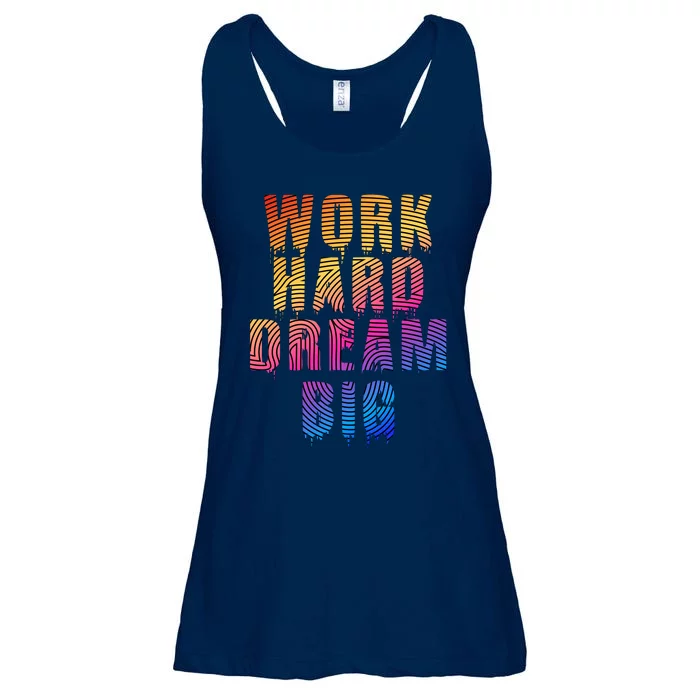 Work Hard Dream Big Inspirational Ladies Essential Flowy Tank