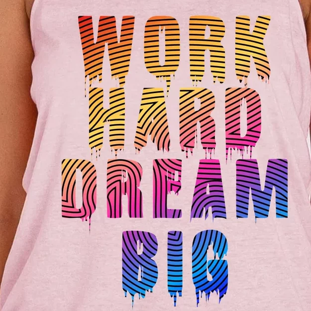 Work Hard Dream Big Inspirational Women's Knotted Racerback Tank