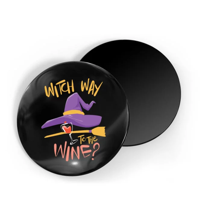 Women Halloween Drinking Witch Way To The Wine Long Sleeve Magnet