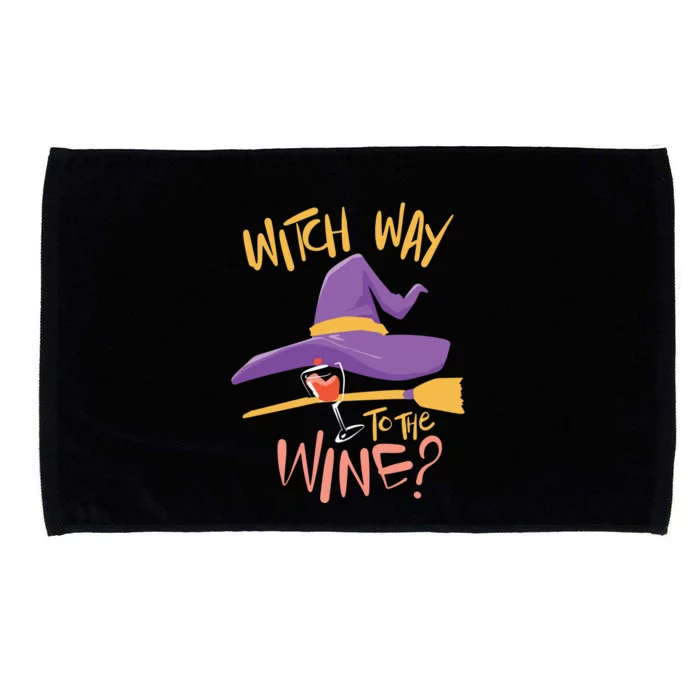 Women Halloween Drinking Witch Way To The Wine Long Sleeve Microfiber Hand Towel