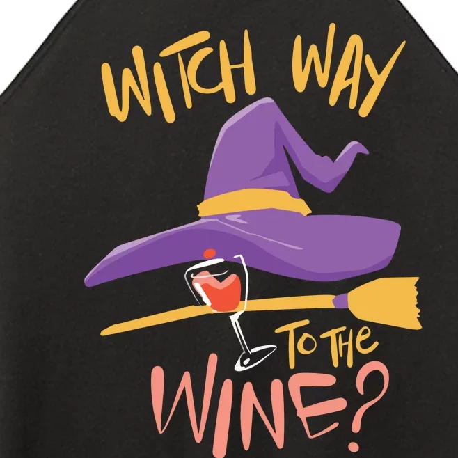 Women Halloween Drinking Witch Way To The Wine Long Sleeve Women’s Perfect Tri Rocker Tank