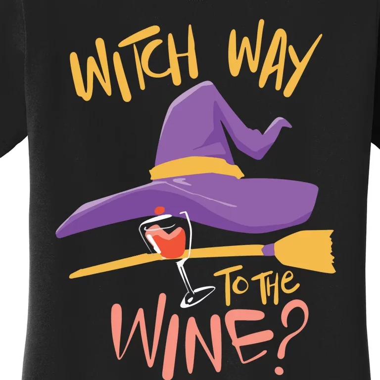 Women Halloween Drinking Witch Way To The Wine Long Sleeve Women's T-Shirt