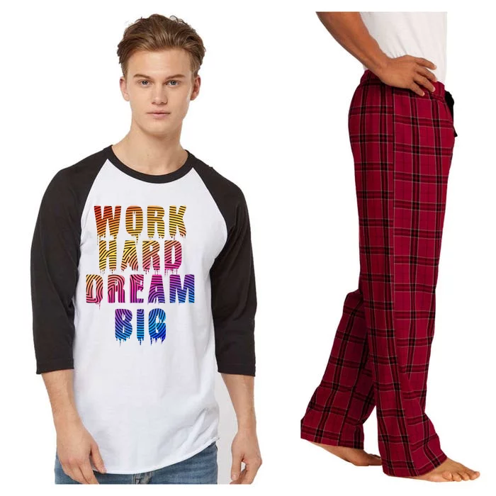 Work Hard Dream Big Raglan Sleeve Pajama Set