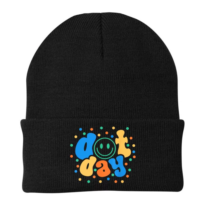 Women Happy Dot Day 2024 Teachers Students Gift Knit Cap Winter Beanie