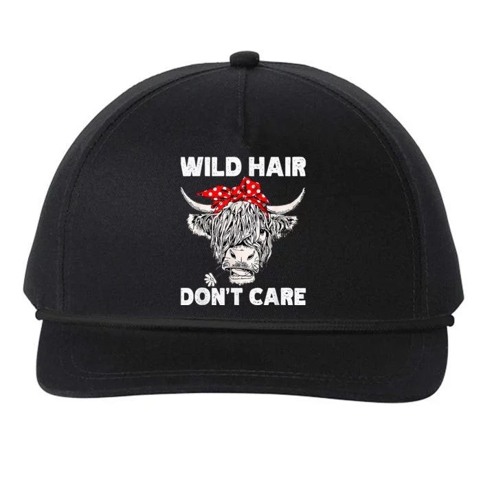 Wild Hair Don't Care Funny Cow Heifer Cattle lover Snapback Five-Panel Rope Hat