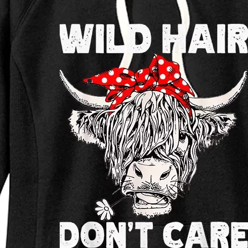 Wild Hair Don't Care Funny Cow Heifer Cattle lover Women's Fleece Hoodie