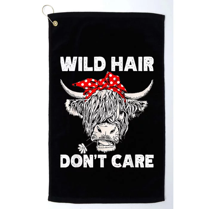 Wild Hair Don't Care Funny Cow Heifer Cattle lover Platinum Collection Golf Towel