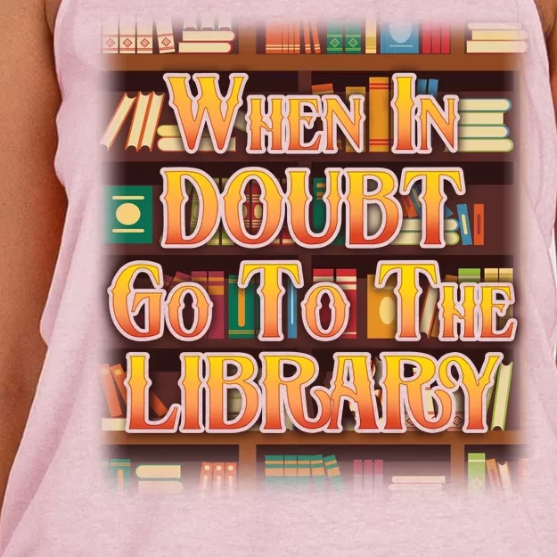 When In Doubt Go To The Library Women's Knotted Racerback Tank