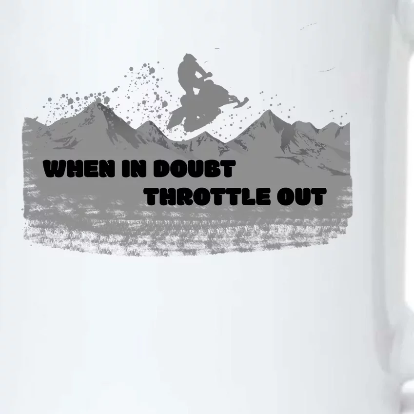 When In Doubt Throttle Out Snowmobiling Black Color Changing Mug