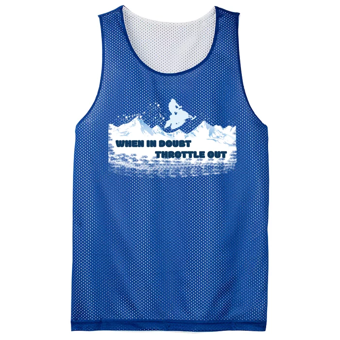 When In Doubt Throttle Out Snowmobiling Mesh Reversible Basketball Jersey Tank