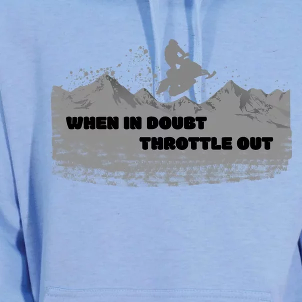 When In Doubt Throttle Out Snowmobiling Unisex Surf Hoodie