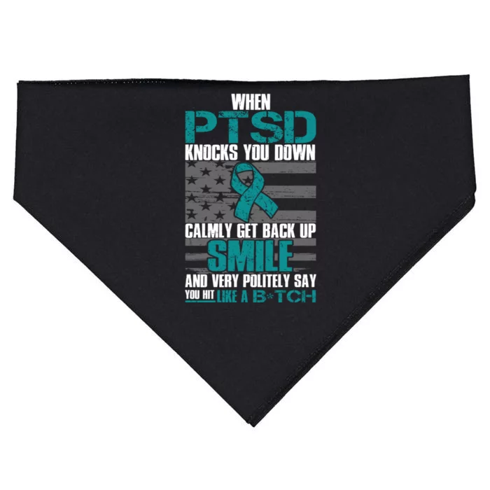 When PTSD Knock You Down USA-Made Doggie Bandana