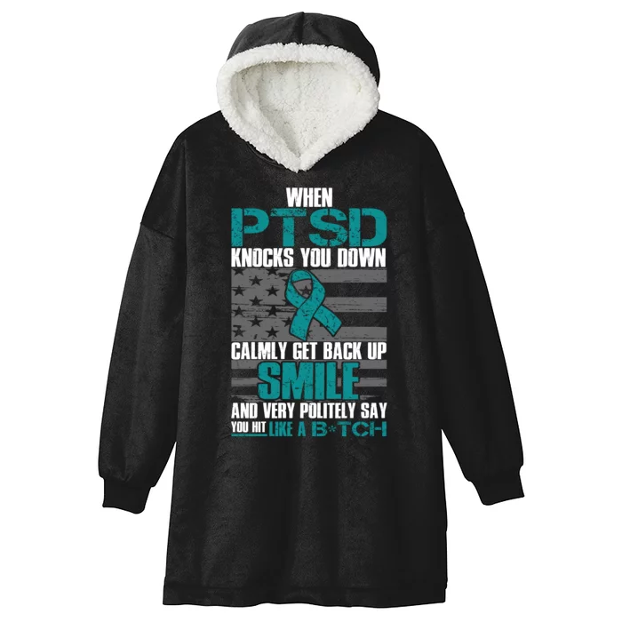 When PTSD Knock You Down Hooded Wearable Blanket