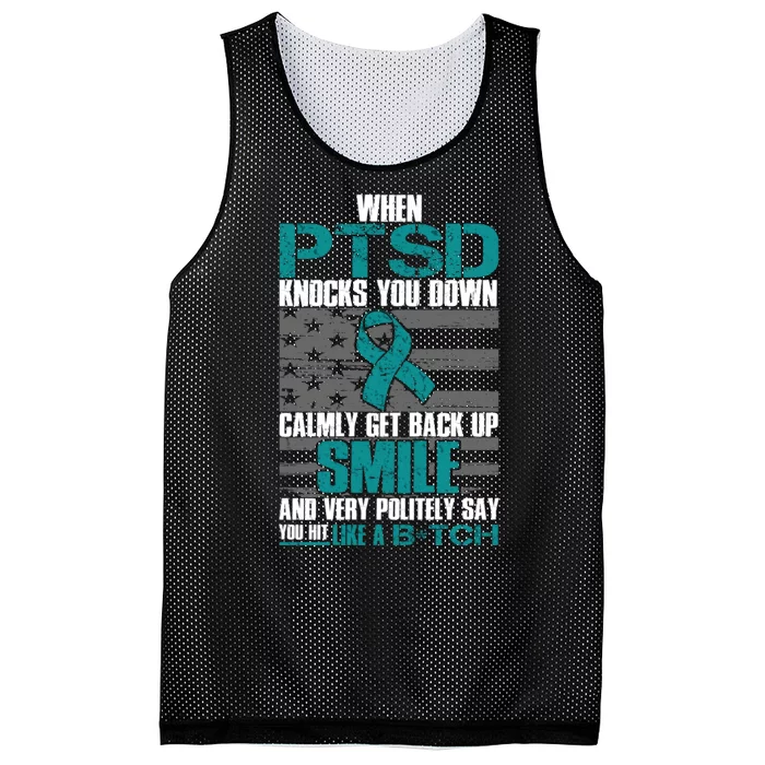 When PTSD Knock You Down Mesh Reversible Basketball Jersey Tank