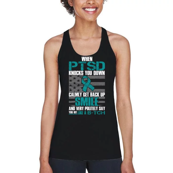 When PTSD Knock You Down Women's Racerback Tank