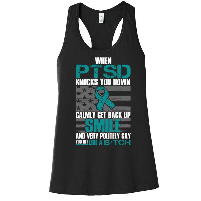 When PTSD Knock You Down Women's Racerback Tank