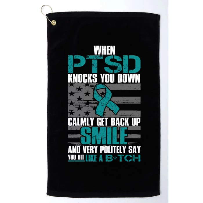 When PTSD Knock You Down Platinum Collection Golf Towel