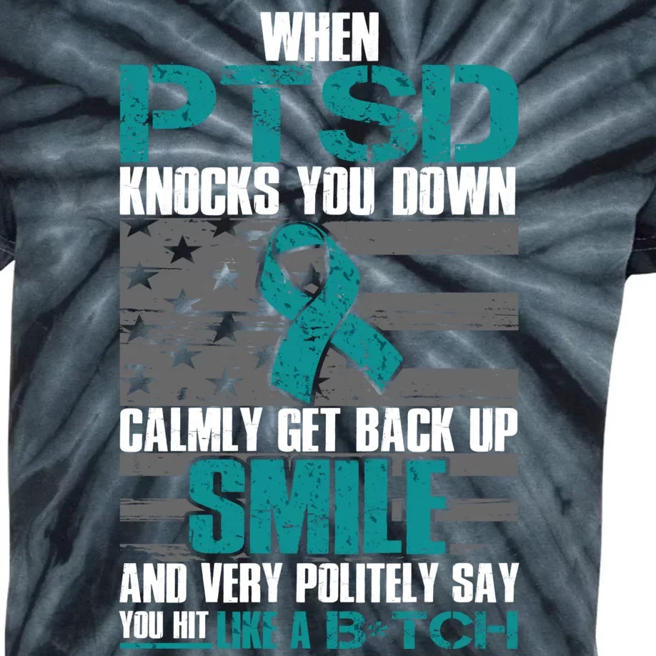 When PTSD Knock You Down Kids Tie-Dye T-Shirt