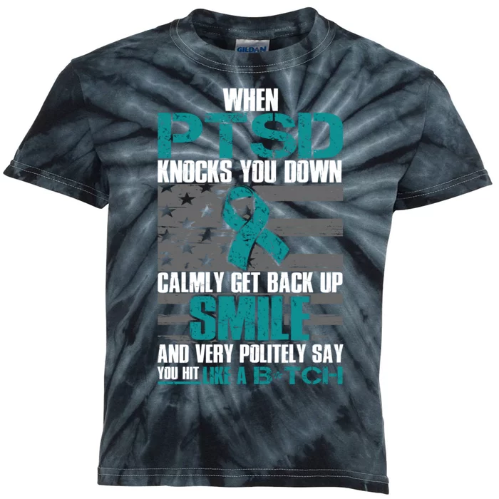 When PTSD Knock You Down Kids Tie-Dye T-Shirt