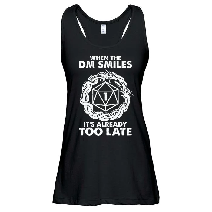 When The DM Smiles It's Already Too Late DND Ladies Essential Flowy Tank