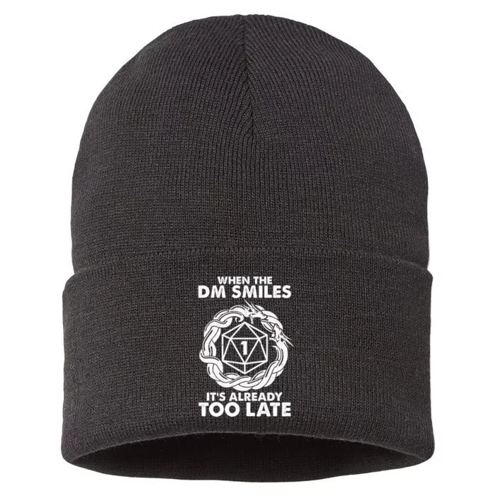 When The DM Smiles It's Already Too Late DND Sustainable Knit Beanie