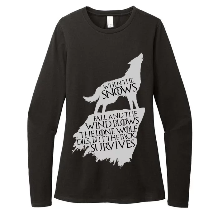 When The Snows Fall The Lone Wolf Dies, But the Pack Survives Womens CVC Long Sleeve Shirt