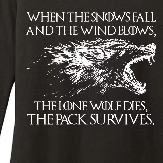 When The Snows Fall The Lone Wolf Dies But the Pack Survives Logo Womens CVC Long Sleeve Shirt