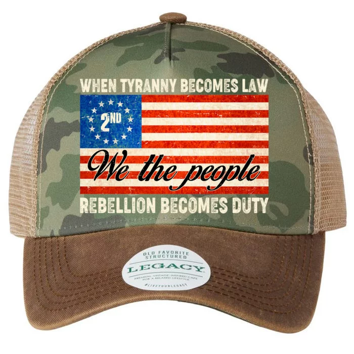 When Tyranny Becomes Law Rebellion Becomes Duty Legacy Tie Dye Trucker Hat