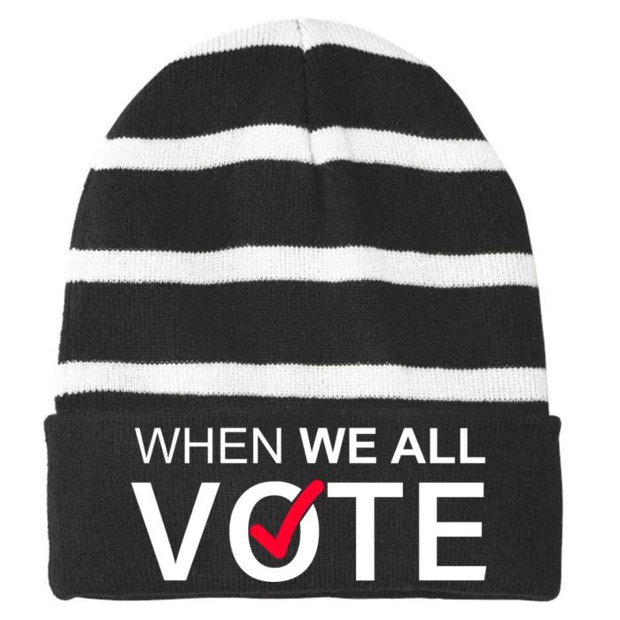 When We All Vote Midterms Striped Beanie with Solid Band