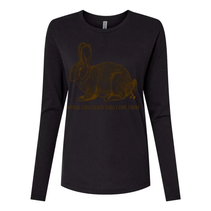 Where Chocolate Eggs Come From Womens Cotton Relaxed Long Sleeve T-Shirt